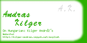 andras kilger business card